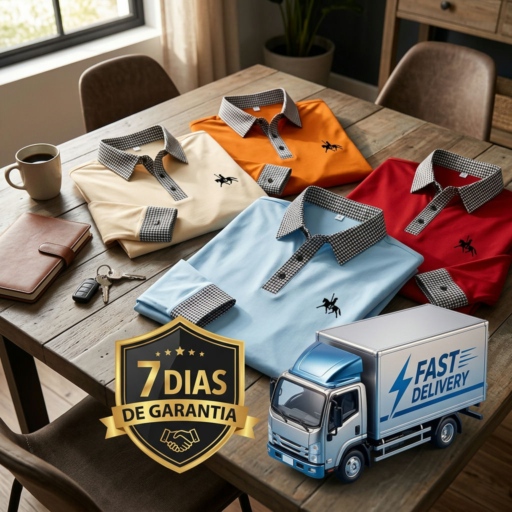 Sugest&atilde;o de imagem: &Iacute;cone visual elegante de um selo de garantia de 7 dias e um caminh&atilde;o de entrega r&aacute;pida